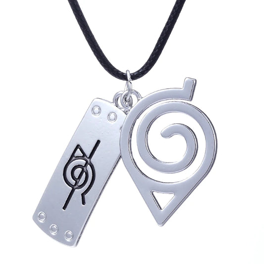 Naruto Konoha Pendant Necklace and Keychain