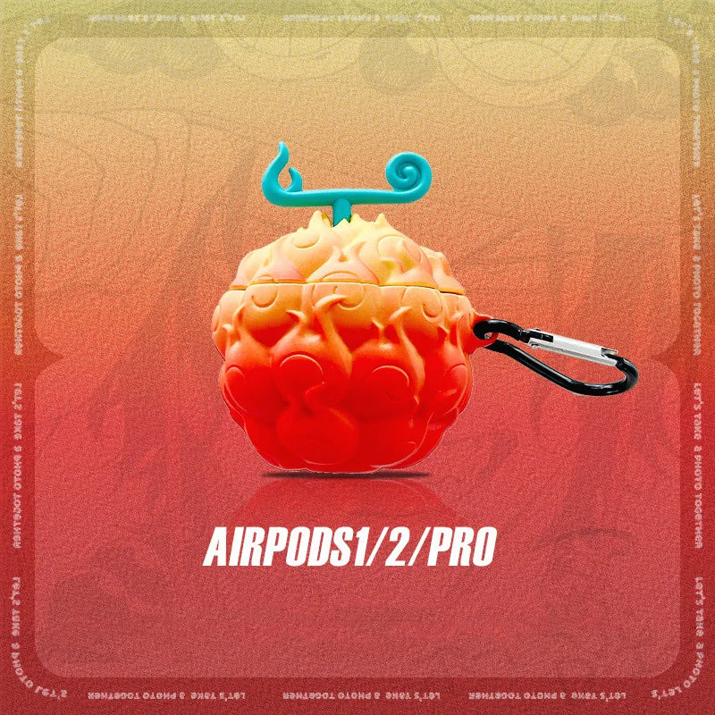 One Piece Devil Fruit Silicone Earphone Case for Airpods 1 2 3 Pro